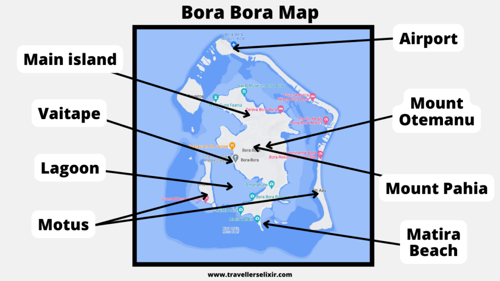 Map of Bora Bora.