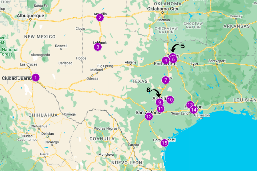 texas bbq spots you have to try atleast once  google map 
graphic